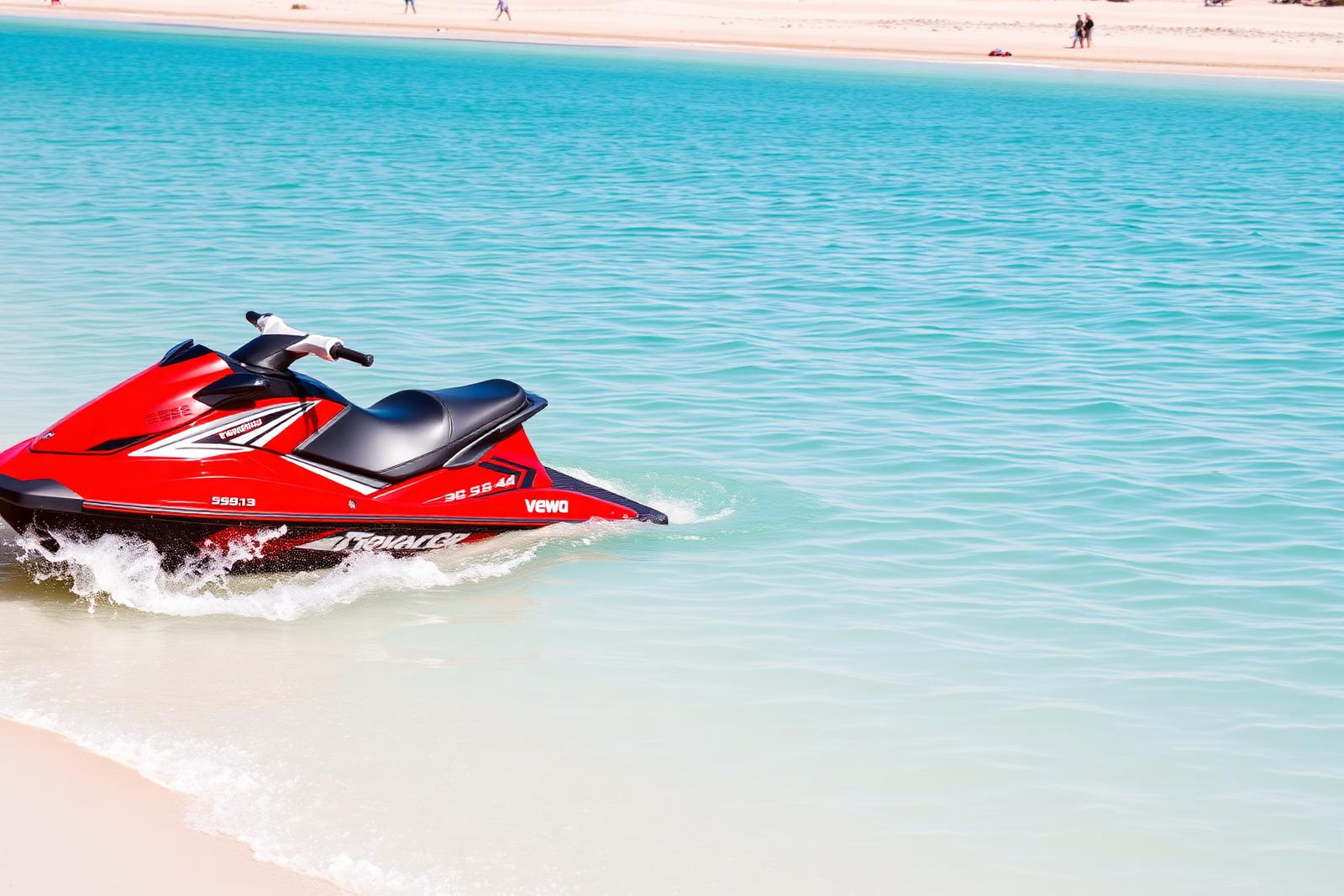 Jet ski rider on open water